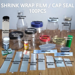 100Pcs PVC High Quality Shrinkable Wrap Film / Shrink Wrap Plastic Sealer Tape Plastic For Heat Gun Sealed Packaging For Bottle Heat Shrinking Plastic For Jewerly Plastic Glass Sealer Plastic For Sealing Bottles For Bottles & Containers