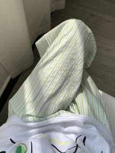 Green Striped Loose Fit Thin Summer Pants Womens Walking Trousers Lazy Style Cool Commute Long Pants Simple Home Leisure Pants