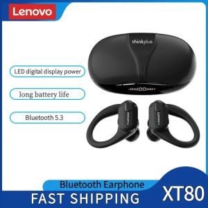 Lenovo | Thinkplus Lenovo XT80 Wireless Headphones Sports Earphones Bluetooth 5.3 Headsets Noise Reduction Earbuds with Mic Ear hooks