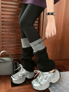 MeiYang Spicy Girl Knitted Sock Covers Color Block Adjustable Cozy Mid-Calf Socks for Women Warmth All Seasons Essential