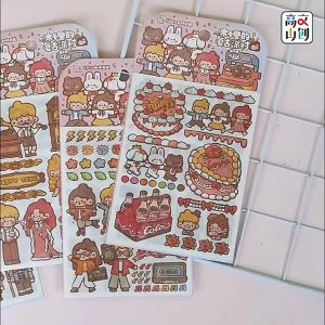 MUZILI Paper Sticker 木子里 和纸贴纸 手帐贴纸 手帐素材 可爱 人物 手账DIY 装饰 贴画 木子李 小麻薯
