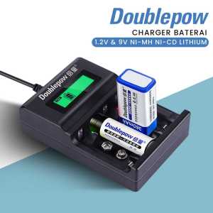 Charger Baterai Layar LCD 1.2V & 9V AA dan AAA NI-MH NI-CD Lithium DOUBLEPOW - S3AD0HBK