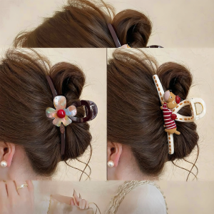 NING ZHOU | Elegant Large Hair Volume Flower Design Bun Styling Claw Clip Hair Clip