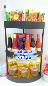 Rak dapur triangle rak mandi rak kosmetik keranjang buah keranjang sayuran rak penyimpanan rak susun serbaguana 3 susun