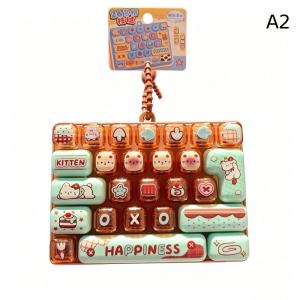 1/2 Cái 26-Grid Bàn Phím Clicker Fidget Keyring Nút Chống Căng Thẳng Ba Lô Mặt Dây Chuyền Móc Khóa Quà Tặng - Giảm Căng Thẳng Dây Đeo Điện Thoại Di Động