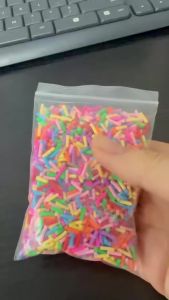 20g/lot Cute Fake Clay Sprinkles Colorful Heart Five Star Bow Candy Sprinkles for Crafts Making DIY Cake Dessert Decoration