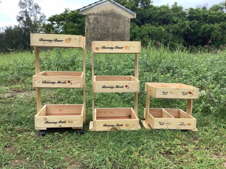 Rak Bawang Kayu Pallet Bertingkat