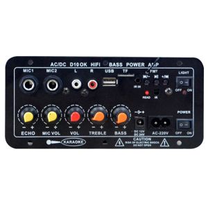 🔥24 hours delivery + original✅2023 New Hot Sale AC 220V 12v 24v Digital Bluetooth Stereo Amplifier Board Subwoofer Hifi Stereo Audio Amplifier For 8-12 Inch Speaker with Dual Microphone Karaoke Support USB TF Remote Control