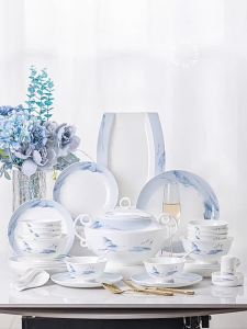 JINGDITAOCI | Aesthetic Luxurious Jingdezhen Bone China Dinnerware Set