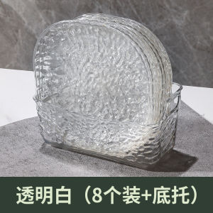 Bộ 8 Đĩa Đựng Xương Họa Tiết Băng Cấp Nhà Hàng Cao Cấp Đế Đĩa Đựng Thức Ăn Dùng Tại Nhà Đĩa Đựng Thức Ăn Cấp Thực Phẩm