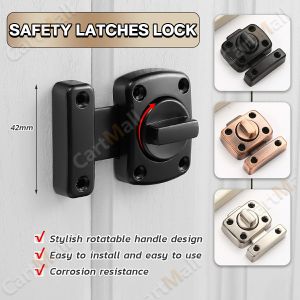 Gate Latch Slide Bolt Latches Lock Zinc Alloy Safety Door Locks