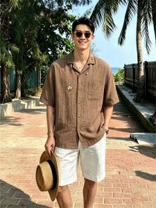 ZHUOCAN | Floral Embroidery Vintage High-End Casual Short Sleeve Shirt