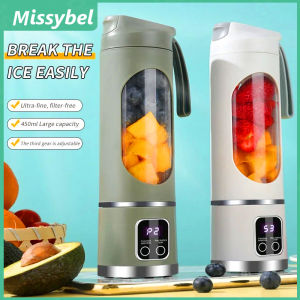 New Portable Home Juicer 12 Page Blade Juicer USB Rechargeable Large Capacity Digital Display Juicer Outdoor Multifunctional Travel Juicer