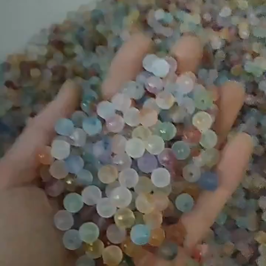 (50 hạt)Hạt thủy tinh ánh kim tuyến có lỗ 8mm và 10mm nhiều màu Nguyên liệu làm vòng tay Handmade