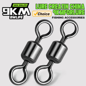 9KM 25Pcs Fishing Rolling Swivel Fishing Swivels Saltwater Swivels Fishing Tackles Stainless Steel Swivels Black Nickel