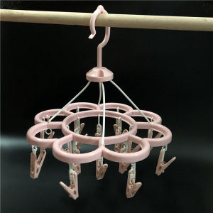 XingZhen Plum Blossom Shaped Small Clothes Drying Rack 16 Heads for Underwear Socks Clothes Hanger Home Use Balcony Storage Organizer