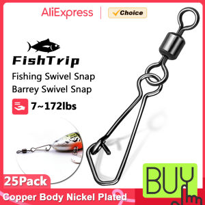 FishTrip Fishing Lure Connector Swivel Snap Fishing Barrel Rolling Swivel Fishing Quick Pin Hooks Link Snap Fishing Accessories