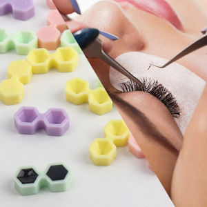 Khay Đựng Keo Nối Mi Giả 200 Chiếc Hình Tổ Ong Dụng Cụ Trang Điểm Khay Đựng Mực Xăm Hình