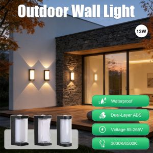 CANMEIJIA outdoor wall lamp upper and lower wall lamp IP65 waterproof Modern minimalist villa entrance lamp balcony garden fence lamp exterior wall lamp waterproof outdoor lighting