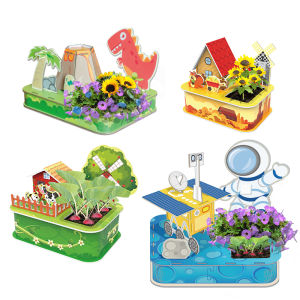 Hàng sẵn HCM Đồ chơi 3D nông trại thủ công bằng giấy DIY trồng hoa Lắp ráp mô hình trang trại Bộ làm vườn thật.