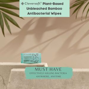 Cloversoft Plant-Based Unbleached Bamboo Antibacterial Organic Wet Wipes | Wet Tissue | Safe For Kids