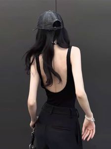 Backless Bra Pad Integrated Tank Top