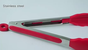 Jepitan Penjepit Makanan Silicone + Stainless / Capitan Salad Buah Gorengan Kue Roti Bakpao Mie Anti Lengket / Pinset Alat Dapur Jepitan Makan Plastik Tahan Panas Food Tongs Cafe Restaurant Saji Centong Kitchen Utensil Serbaguna Peralatan Rumah Tangga