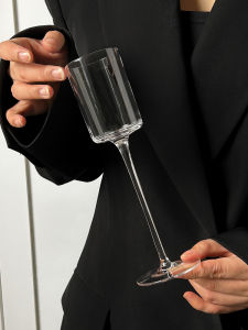 Japanese Style Crystal Highball Cocktail Glass Champagne Bar Wine Glass Straight Stem Martini Red Wine Glass Simple Elegant Design