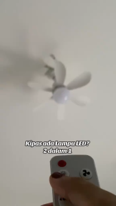 ALLTOU โคมไฟพัดลม 2IN1 40W พร้อมฐานแปลงไฟ E27 3CCT  พัดลมติดเพดาน ปรับได้ 3 สี 3 ความเร็วลมความเร็ว 42CM