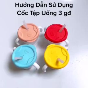 Cốc Tập Uống Tập Hút Nước 3 Giai Đoạn Kichi An Toàn Cho Bé