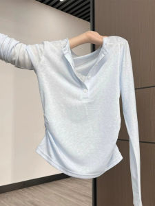 GEBOFU | Fake Two-Piece Lace Patchwork V-Neck Sunscreen Blouse