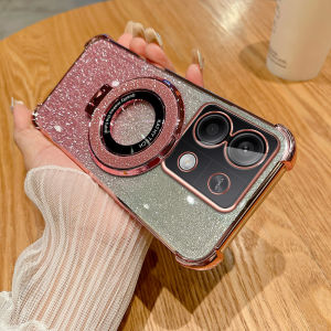 Redmi Note13 Phone Case High-End New Gradient Glitter Fashion Soft Shell for Redminote13pro Magnetic Bracket All Wrapped Creative Ultra-Thin Note13r Airbag Drop-Resistant Protective Cover