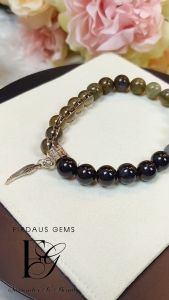 กำไลหินมงคล สโมคกี้ควอทซ์ลาบราดอไรท์ไรโอไลต์นิลดำ - หินแห่งการฟื้นฟู เพิ่มพลังจิตปกป้องเจ้าของจากฝันร้าย