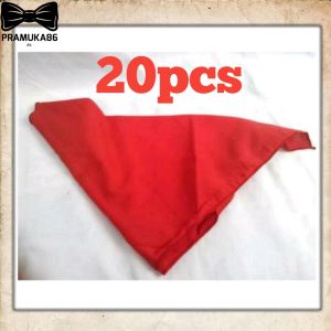 (20pcs) Sekodi Syal Segitiga Merah Polos - Scraf Merah Polos