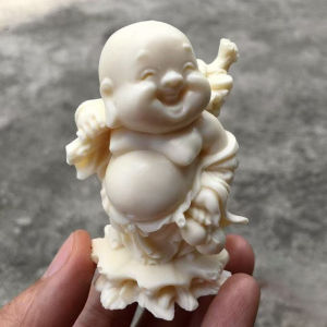 Laughing Buddha Statue Resin Happy Buddha Figurine Feng Shui Lucky Charm Ornament for Car Dashboard Office Desk Home Decor