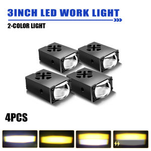 HL 2PC Headlights Bumper Fog LED Lights Grille Lights Lens Long Range 4x4 Tractor SUV for Truck Motorcycle off-road use Lamp