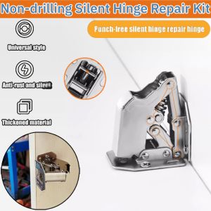 Non-drilling Silent Hinge Repair Kit Closet Cabinet Door Hinge With Holes Concealed Soft Closing Hinges