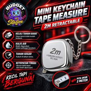 MINI 2M KEYCHAIN TAPE MEASURE – COMPACT & MUDAH DIBAWA STAINLESS STEEL KALIS AIR TAHAN HENTAKAN & HIGH PRECISION