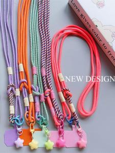 Long Double Buckle Outdoor Portable Mobile Phone Strap Star Pendant Womens Fashion Accessory Universal Clip-On Chain Pendant