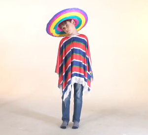 Mexican Poncho Costume for Kids & Adults – Rainbow Stripe Cape Festival Party Cosplay Cinco de Mayo