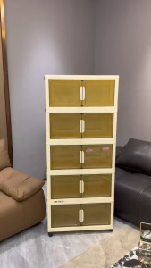 ‌COD ตู้เก็บของ กันน้ำ+ฝุ่น ประตูแม่เหล็ก ความจุใหญ่ วางพื้นได้เลย ไม่ต้องติดตั้ง วัสดุ PP หนา