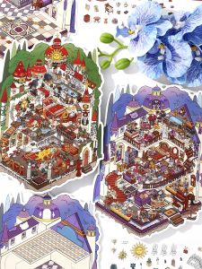 Castle Decorative Micro-Model Stickers Large