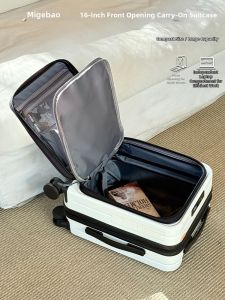 MIGEBAO | 2026 New Front Opening Cabin Suitcase 16 Inch