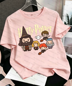 52TOYS | Cute Wizard Cartoon Print T-shirt Women Casual O-Neck Short Sleeve Tees Summer Harajuku Streetwear Magic Theme Graphic Kids Tops