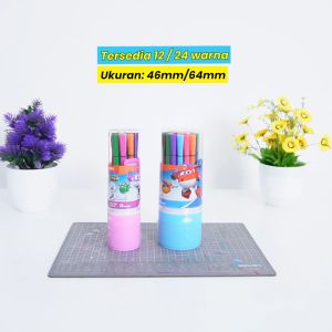 Deli Super Wings Felt Pen / Spidol 12/24 Warna Kemasan Tabung EC150-12 EC150-24