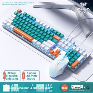 AULA | Bộ Bàn Phím Cơ Cho Game & Văn Phòng Có Dây Trục Xanh/Đỏ/Trà