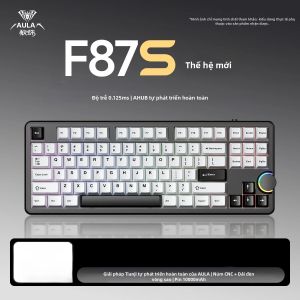 AULA | Bàn Phím Cơ Không Dây AULA F87S 2.4G Có Dây 87 Phím Ba Chế Độ Tùy Chỉnh Có Thể Thay Thế Nóng Gasket Esports Gaming Dual 8K Cho PC Văn Phòng