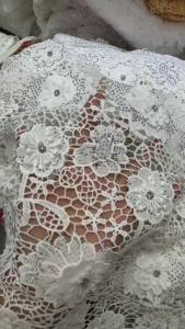 OLEVO | OLEVO High Quality African Guipure Water Soluble Nigerian Lace Fabric Beaded Embroidery Tulle Stones Wedding Party Dress AT3064