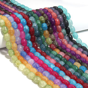 Approx 28pcs 10x14mm Colorful Glass Beads Barrel Shape Loose Spacer Beads For Jewelry Making DIY Bracelet Necklace Accessories