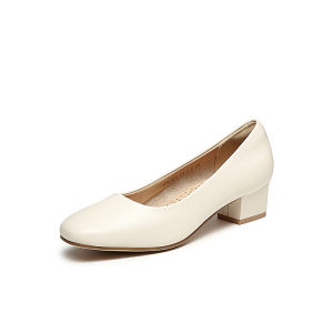 Reddragonfly | Comfortable High Heel Leather Shoes 米色